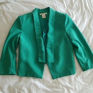Arden b green xs tuxedo crop blazer high low